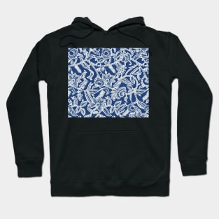 Vintage floral lace (blue) Hoodie